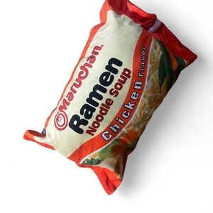 Hello Kitty Ramen Noodle Soup Pillow - Red and Cream